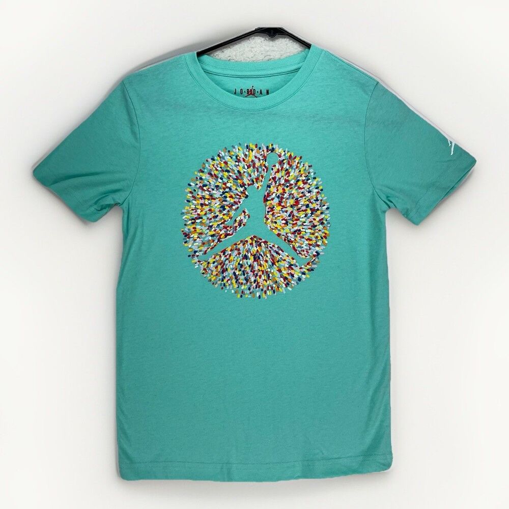 Jordan 95D122-E8G POOLSIDE JUMPMAN SS TEE Kids Size M Emerald‎ Rise Green